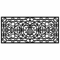 Configuracion 2 x 4 ft. Pineapple Heritage Rubber Rectangular Doormat, Black CO2207267